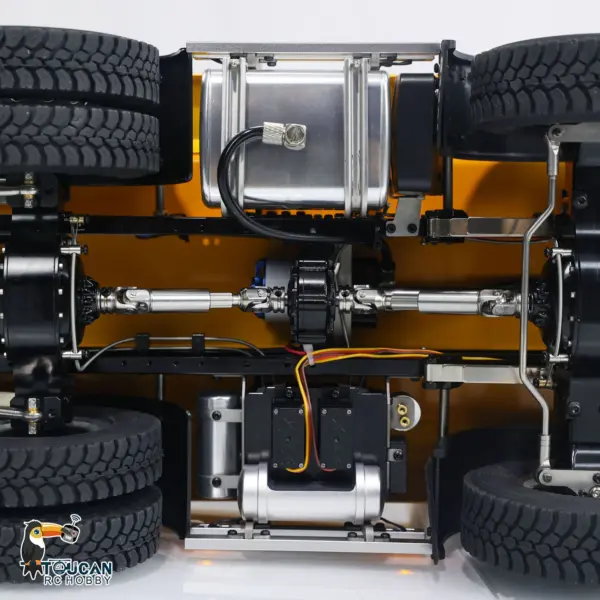 1/14 8x8 Hydraulic RC Dump Truck Metal Remote Control Tipper Car Assembled and Painted Sound Light 67x18.5x25cm