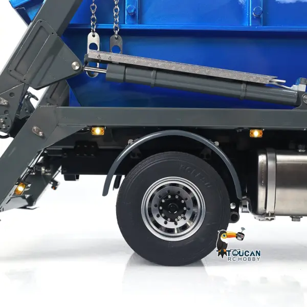 3Speed LESU Skip Loader 3363 Metal 4X4 Chassis 1/14 RC Hydraulic Swing Arm Garbage Dump Truck Light Sound Hub Reduction Axle