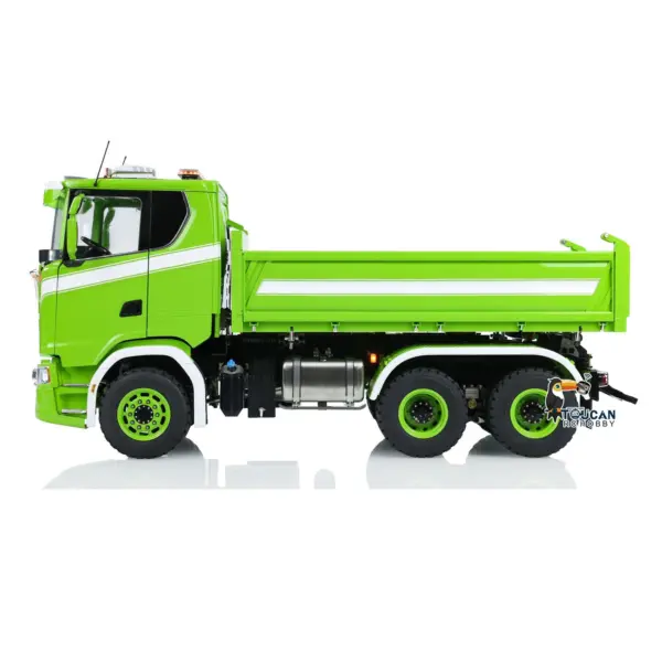 LESU 770S 1/14 6x6 RC Hydraulic Dumper Truck 3-way Remote Controlled Tipper Model Light Sound Smoke