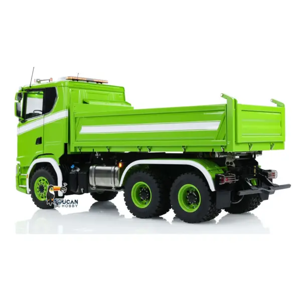 LESU 770S 1/14 6x6 RC Hydraulic Dumper Truck 3-way Remote Controlled Tipper Model Light Sound Smoke