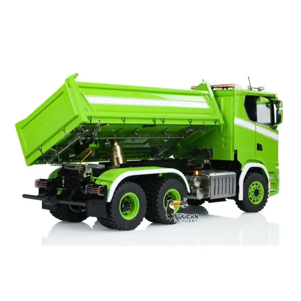LESU 770S 1/14 6x6 RC Hydraulic Dumper Truck 3-way Remote Controlled Tipper Model Light Sound Smoke