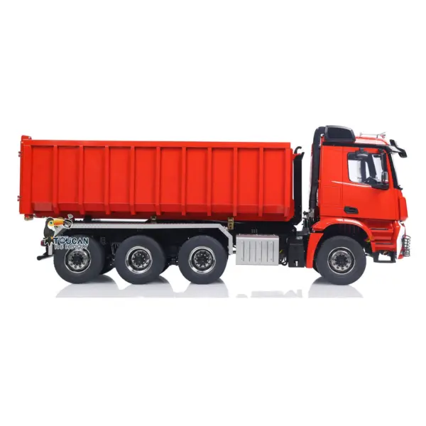 1/14 8*8 RC Hydraulic Equipment Radio Controlled Truck Roll Off Full Dumper Car Rear Axle Steering Assembled Painted Vehicles