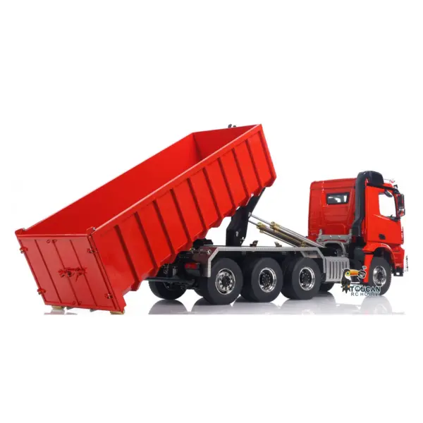 1/14 8*8 RC Hydraulic Equipment Radio Controlled Truck Roll Off Full Dumper Car Rear Axle Steering Assembled Painted Vehicles