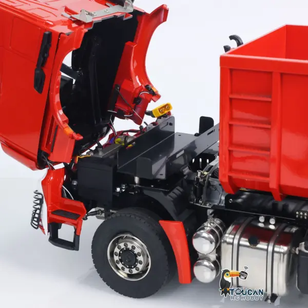 1/14 8*8 RC Hydraulic Equipment Radio Controlled Truck Roll Off Full Dumper Car Rear Axle Steering Assembled Painted Vehicles