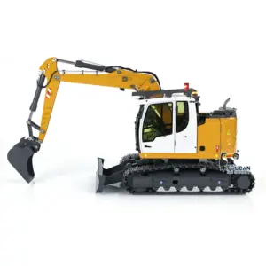 CUT Model 1/14 RC Hydraulic Excavator 914 5CH Valve Metal Remote Control Digger Warning Light Flysky ST8 Radio Sound System