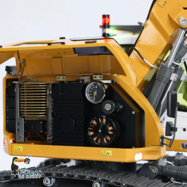 CUT Model 1/14 RC Hydraulic Excavator 914 5CH Valve Metal Remote Control Digger Warning Light Flysky ST8 Radio Sound System