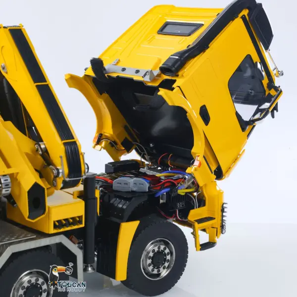 1/14 10x10 Radio Controlled Hydraulic Crane Dump Metal Lorry Car Rear Axle Steering 2mm Piping System Replaceable Bucket