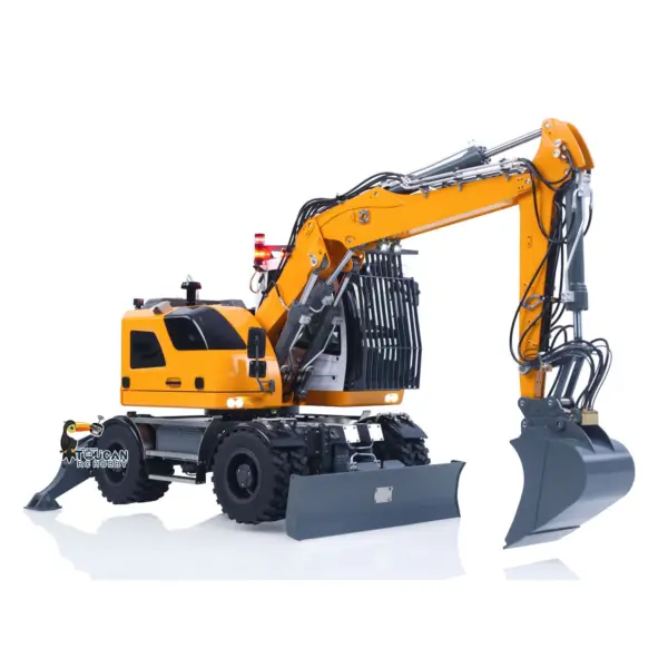 LR914 PRO MAX Metal 4WD 1/14 RC Hydraulic Wheeled Excavator 11-ways Valve RTR Radio Controlled Digger PL18EV Lite Battery Light