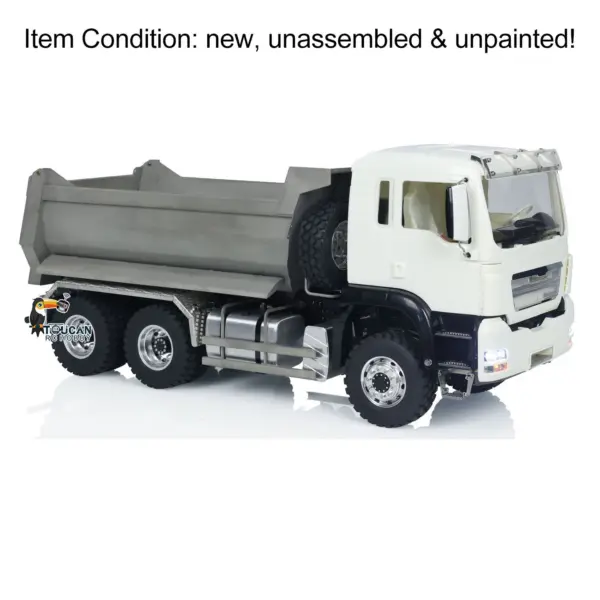 LESU Metal 1/14 6*6 Front Cylinder Hydraulic Dumper Truck Tipper Sound LED Light Motor Battery & Radio System & Charger