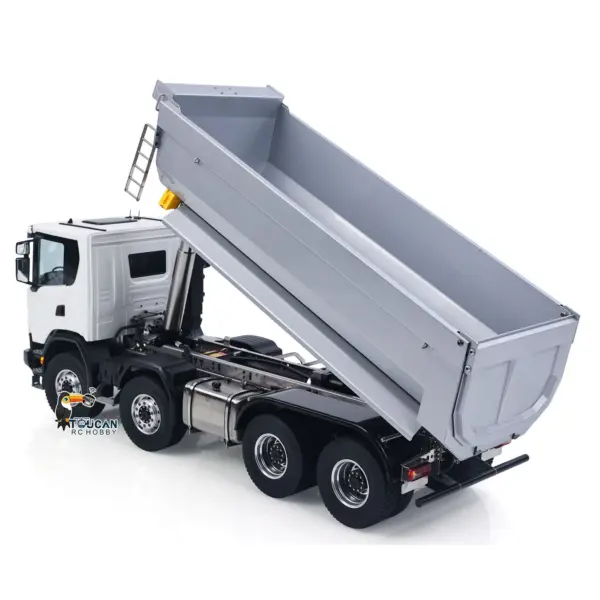 Double E 1/14 8X8 Remote Control Hydraulic Dump Truck 2Speed RC Model Tipper Metal Chassis Differential Lock FLYSKY ST8 Radio