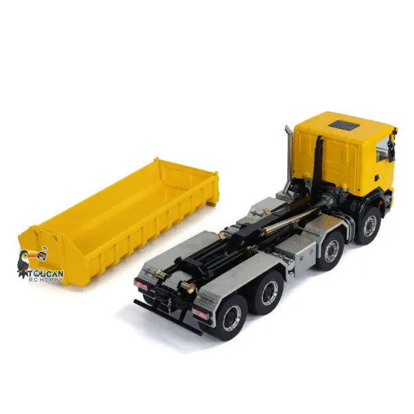 1/14 8x8 RC Hydraulic Full Dump Truck Roll On Off Dumper Trucks 3-speed Transmission Differential Lock Axles Motor Servo ESC