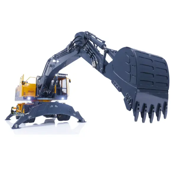 1/14 LESU RC Metal Hydraulic Aoue ET30H Wheeled Excavator Model Pump Cabin Sticker Display Grapple Ripper Bucket Scraper Compactor