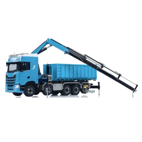 770S 1:14 5 Axles 10x10 Metal Chassis RC Hydraulic Dump Truck Remote Control Crane Full Roll Off Dumper Frsky XE Lite RC Vehicle Model