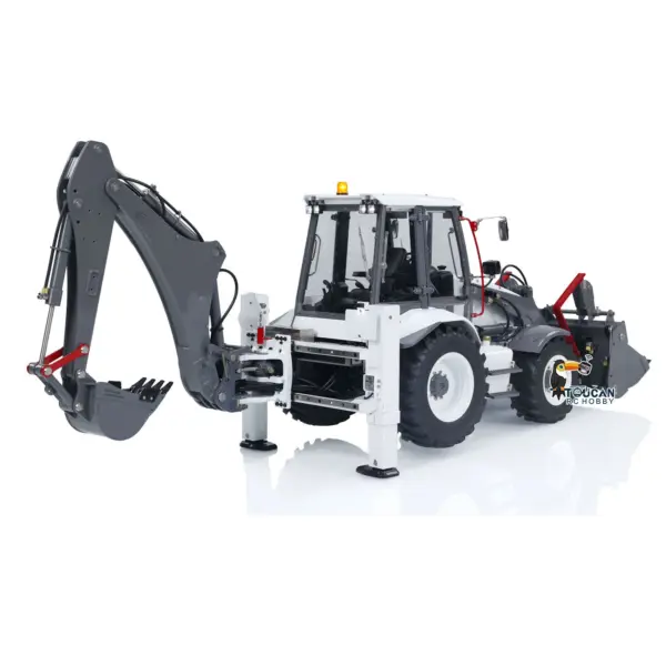 LESU 1/14 Scale RC Hydraulic Backhoe Loader AOUE BL71 Radio Controlled Construction Vehicle Loader Excavator 2 in 1 Model PL18EVLite Painted Assembled Multi functional loader