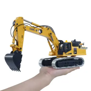 1/50 RC Digger PC520 Electric Lifting Radio Control Excavator Engineering Vehicle Metal Tracks Lights Sound Small Toy Collection