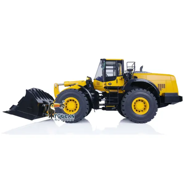 1/14 RC Metal Hydraulic Loader WA480 Remote Control Construction Heavy Machine Quick Coupler Fork Bucket Light Sound ST8 Radio