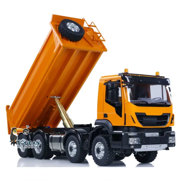 1/14 LESU 8X8 Metal RC Hydraulic Dump Truck Remote Control Tipper Dumper Simulation Car Hobby Model DIY 20150731 PNP/RTR