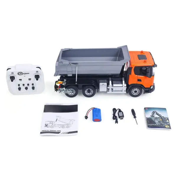 Double E 1/20 Electric Remote Control Dump Truck 6X4 RC Tipper G540 Model Metal Bucket 260 Brushed Motor Openable Door Lights