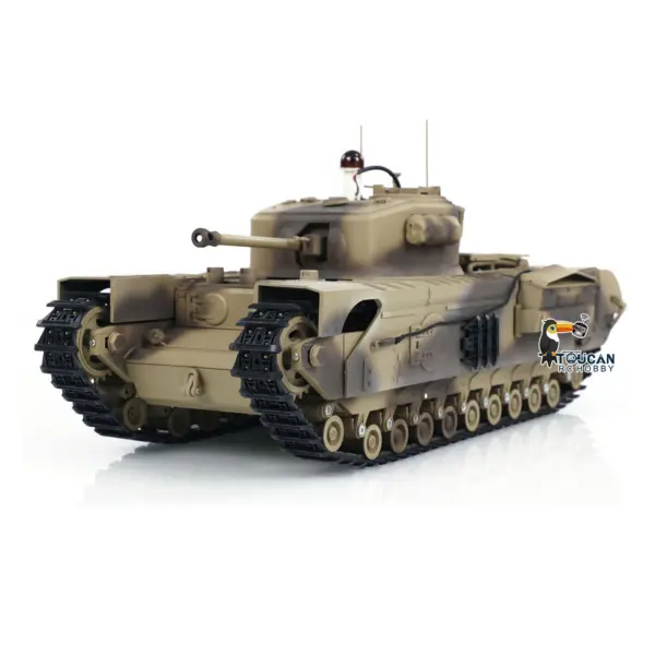 1/16 Military RC Battle Tank Churchill Mk.VII Metal Tracks Tongde Electric Tanks Painted Assembled Barrel Recoil Smoke Unit