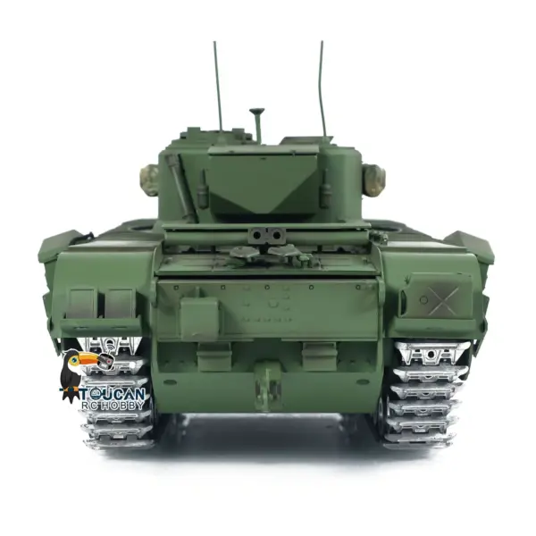 Tongde 1/16 Military RC Tank Churchill Mk.VII Metal Tracks Wheels Gearbox Infrared Battle Model Radio Control Armored Vehicles Battery
