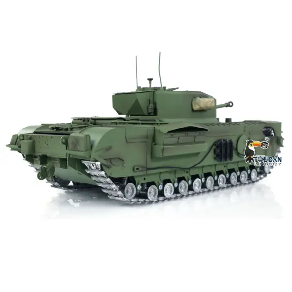 Tongde 1/16 Military RC Tank Churchill Mk.VII Metal Tracks Wheels Gearbox Infrared Battle Model Radio Control Armored Vehicles Battery