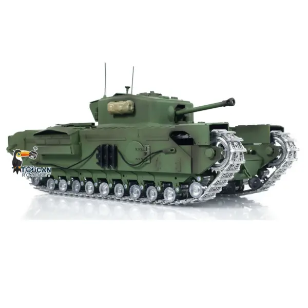 Tongde 1/16 Military RC Tank Churchill Mk.VII Metal Tracks Wheels Gearbox Infrared Battle Model Radio Control Armored Vehicles Battery
