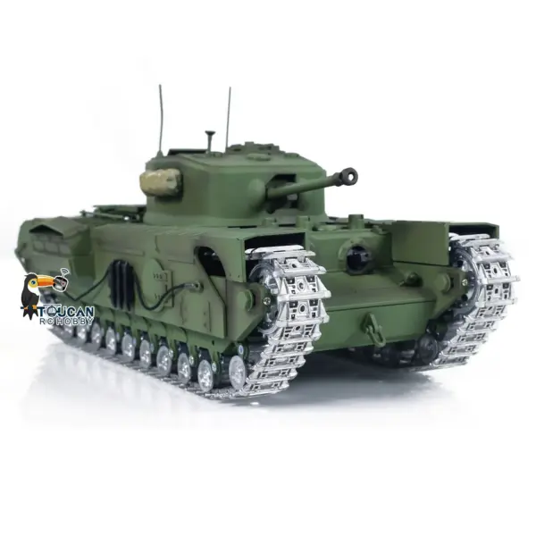 Tongde 1/16 Military RC Tank Churchill Mk.VII Metal Tracks Wheels Gearbox Infrared Battle Model Radio Control Armored Vehicles Battery