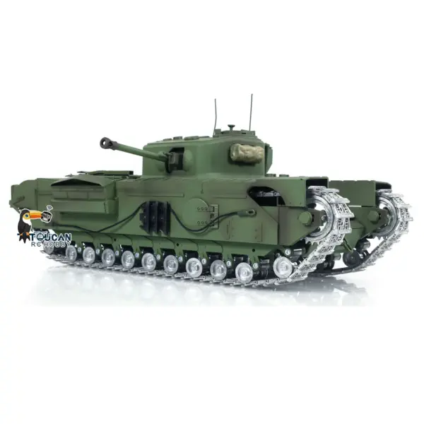 Tongde 1/16 Military RC Tank Churchill Mk.VII Metal Tracks Wheels Gearbox Infrared Battle Model Radio Control Armored Vehicles Battery
