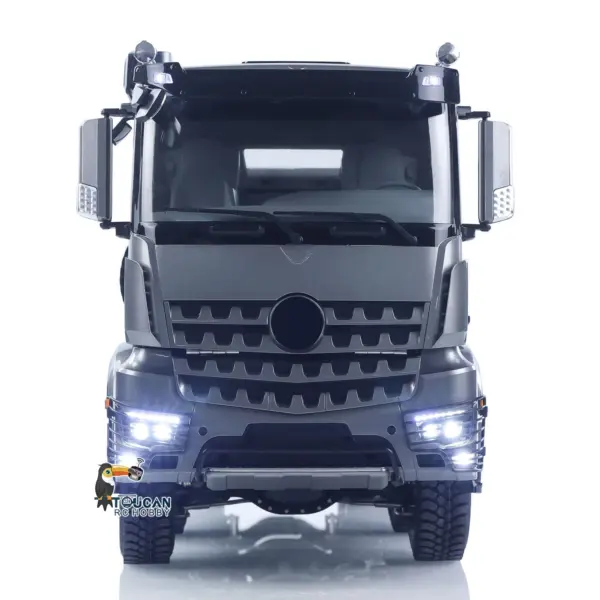 26.4 Inches Metal Chasiss 1/14 RC Hydraulic Dump Truck 2Speed Remote Control Tipper 3363 Axle Locks Flowing Water Light Optional Battery&Charger