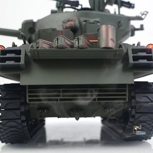 Large Hatch 1/16 Remote Control Tank Sherman M4A3 Infrared System Barrel Elevation Smoke Unit Metal Chassis Gearbox 360 Degrees Turret