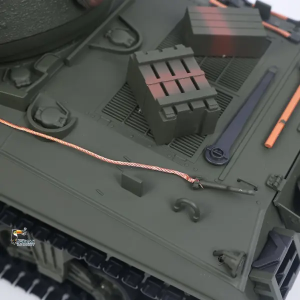 Large Hatch 1/16 Remote Control Tank Sherman M4A3 Infrared System Barrel Elevation Smoke Unit Metal Chassis Gearbox 360 Degrees Turret