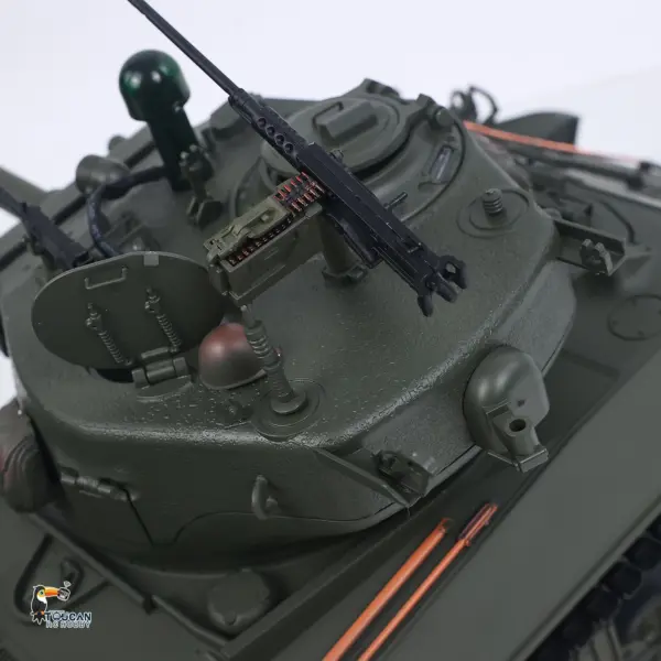 Large Hatch 1/16 Remote Control Tank Sherman M4A3 Infrared System Barrel Elevation Smoke Unit Metal Chassis Gearbox 360 Degrees Turret