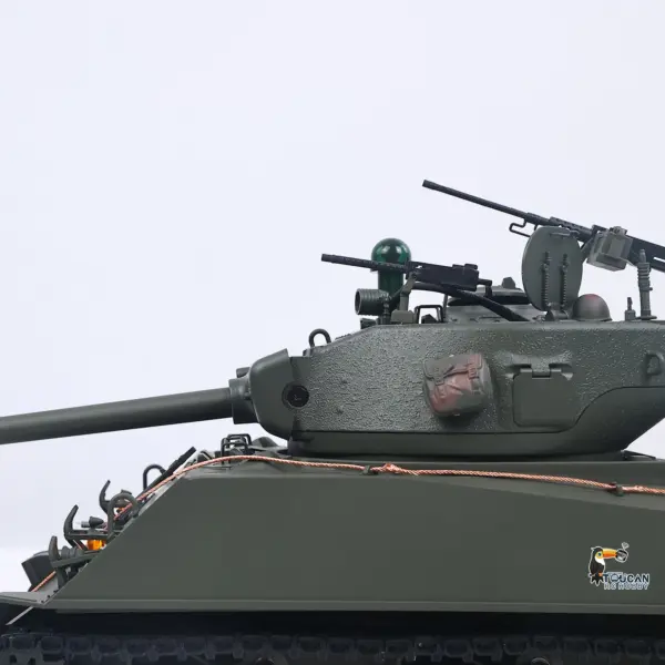 Large Hatch 1/16 Remote Control Tank Sherman M4A3 Infrared System Barrel Elevation Smoke Unit Metal Chassis Gearbox 360 Degrees Turret