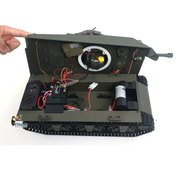 Large Hatch 1/16 Remote Control Tank Sherman M4A3 Infrared System Barrel Elevation Smoke Unit Metal Chassis Gearbox 360 Degrees Turret