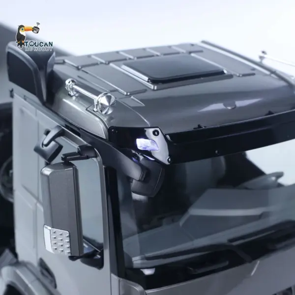 26.4 Inches Metal Chasiss 1/14 RC Hydraulic Dump Truck 2Speed Remote Control Tipper 3363 Axle Locks Flowing Water Light Optional Battery&Charger