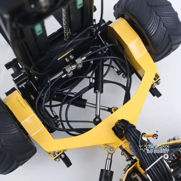 Super Frog Metal 1/14 Remote Control Hydraulic Truck Mounted Forklift BM214 5 Way Valves Light System Sound Frsky X14 Radio