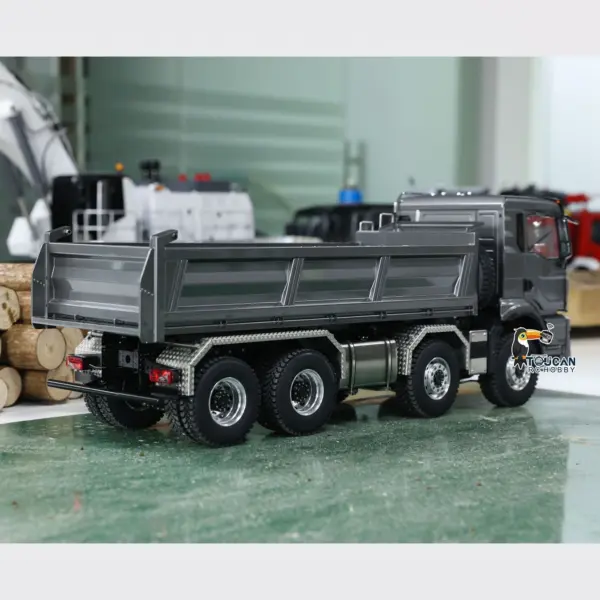 1:14 Scale Hydraulic 8x8 RC Tipper Truck Radio Control Dump Truck Metal Cabin Shell Differential Lock 2speed Sound Light Assembled Painted
