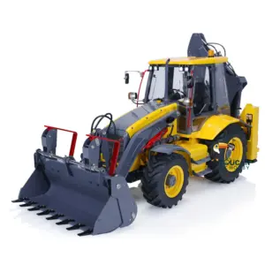 1/14 LESU RC Backhoe BL71 Loader Painted Metal Hydraulic 2 in 1 Electric Excavator W/ Light Sound System Receiver Motor Servo ESC