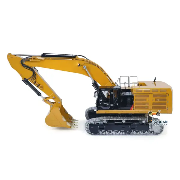 LESU 1/14 Metal RC Excavator 374F Remote Control Hydraulic Digger Model Construction Vehicle Protective Fences Hydraulic Quick Coupler Bucket Trailer Crusher Hammer DIY Parts Lights Motor