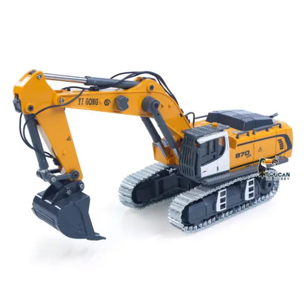 1/50 Plastic RC Excavator K970 Mini Electric Lifting Digger Toy RTR Metal Tracks Bucket N20S Motor Lights Sound Remote Control Battery Collectible