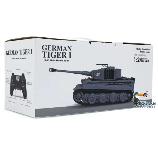 Taigen 1/24 217 007 RC Battle Tank Tiger I Remote Control Military Tanks Armored Panzer Infrared Combat USB Assembled Painted