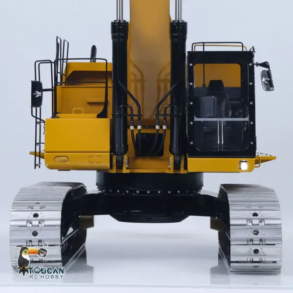 LESU 1/14 Metal RC Excavator 374F Remote Control Hydraulic Digger Model Construction Vehicle Protective Fences Hydraulic Quick Coupler Bucket Trailer Crusher Hammer DIY Parts Lights Motor