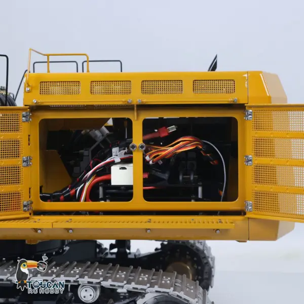 LESU 1/14 Metal RC Excavator 374F Remote Control Hydraulic Digger Model Construction Vehicle Protective Fences Hydraulic Quick Coupler Bucket Trailer Crusher Hammer DIY Parts Lights Motor