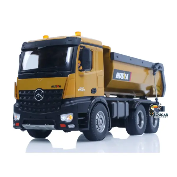 HUINA 1/14 Electric RC Dump Truck 573 Remote Control Tipper Model Vehicle Flowing Water Light Sound Effect 2.4G Radio Battery
