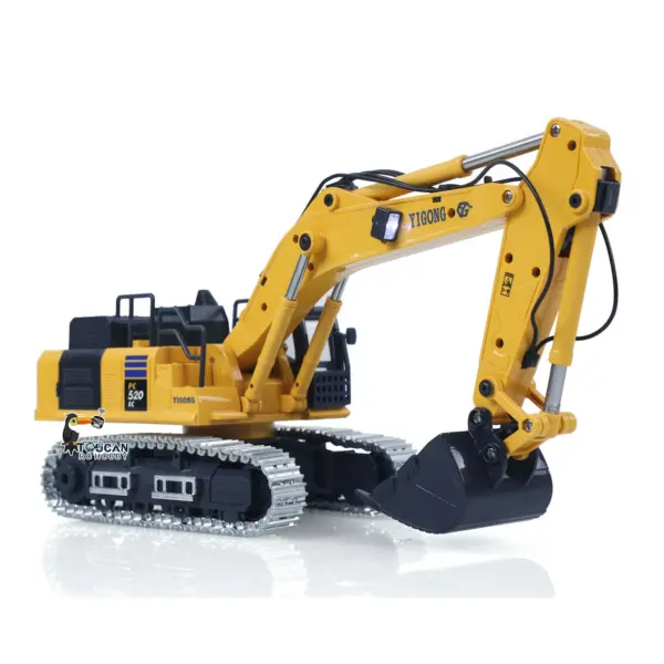 1/50 Mini Plastic RC Excavator Toy PC520 RTR Electric Lifting Wheel Digger N20S Motor Metal Track Bucket Lights Sound Radio Control Battery