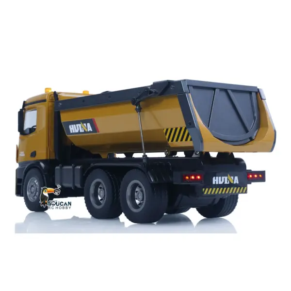HUINA 1/14 Electric RC Dump Truck 573 Remote Control Tipper Model Vehicle Flowing Water Light Sound Effect 2.4G Radio Battery