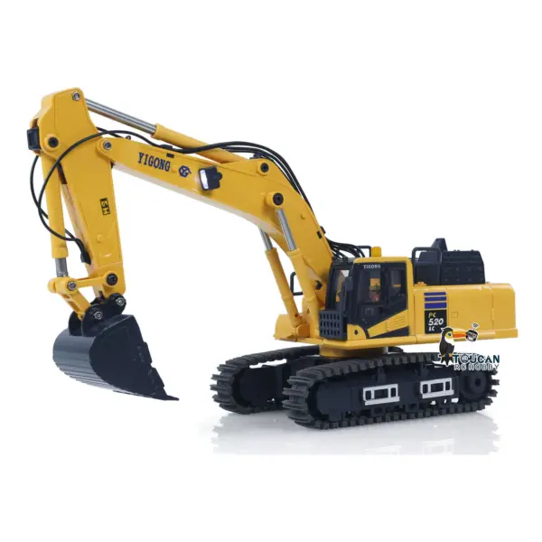 1/50 RC Digger PC520 Electric Lifting Radio Control Excavator Engineering Vehicle Metal Tracks Lights Sound Small Toy Collection
