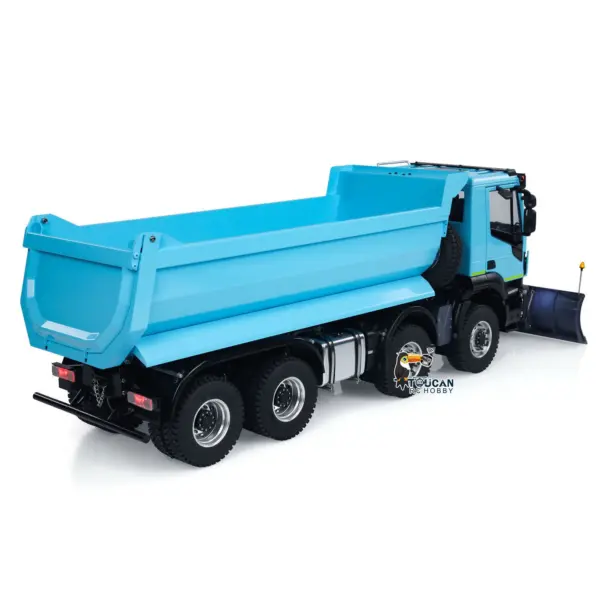 Metal 1/14 8x8 Hydraulic RC Dump Truck Remote Control Tipper Cars Assembled and Painted Snow Blade 2-speed Transmission