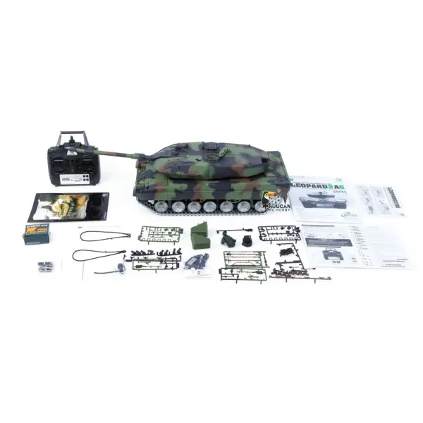 1/16 Remote Control Tank Model 3889 Leopard 2 A6 7.0 Mainboard Full Metal Chassis Gearbox IR Barrel Recoil Elevation 550 Motor