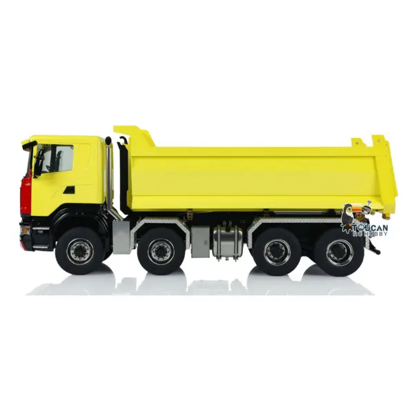 Metal 1/14 8x8 Hydraulic RC Roll Off Dumper Truck Engineering Vehicle Model Differential Lock Axles 3Speed U-shaped High Bucket
